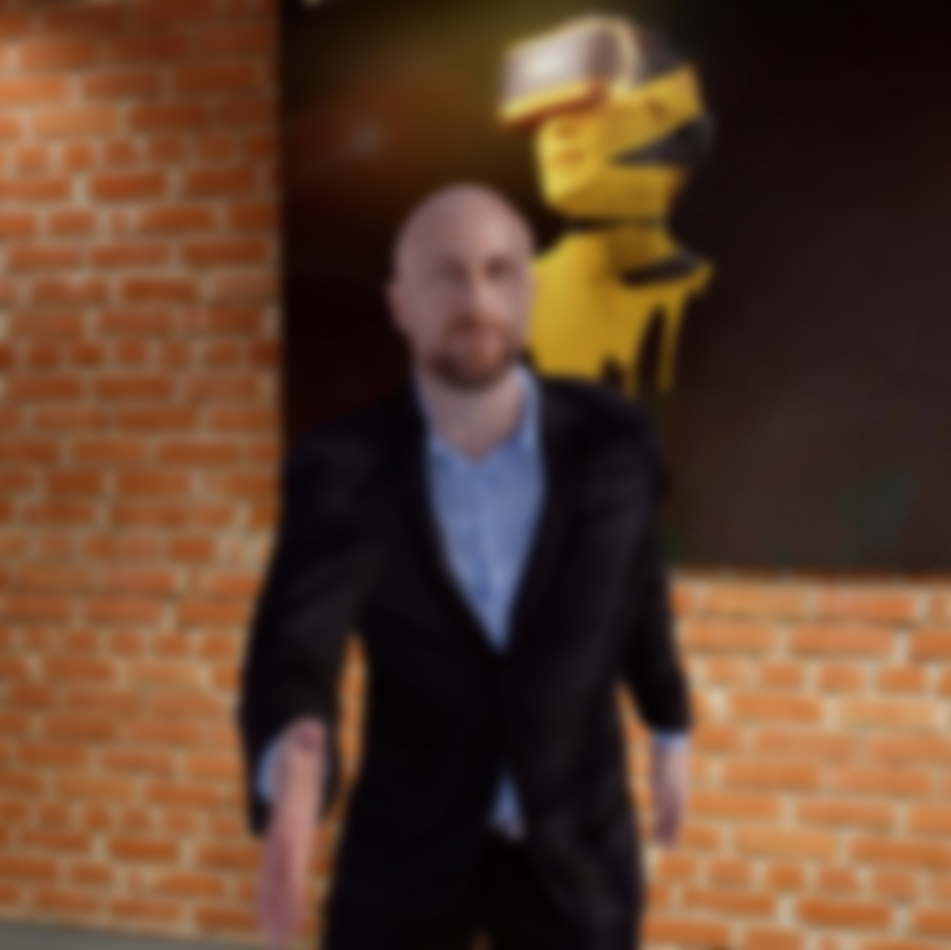 Avatar de TierraXR dando la mano difuminada