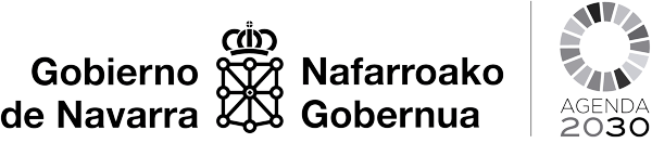 Logo Gobierno de Navarra Agenda 2030 Blanco y negro